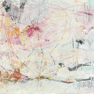 Abstract painting with soft pastel colors and textured brushstrokes.