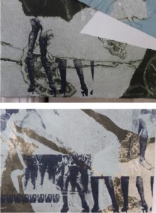 Ancient rock art depicting various animals with distinct outlines and patterns.