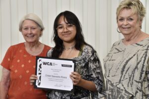 Saavedra-Rivera w Pat (President) and Liz (Scholarship Committe)