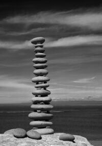 A travel photography of zen stones stacked